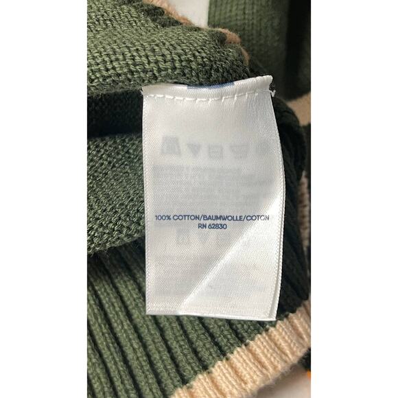 Land’s End Women's Plus Size Drifter Easy Fit Sweater 14-16 Striped Green Cotton - Picture 6 of 7